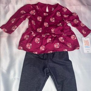 Carter’s infant girl two piece floral outfit